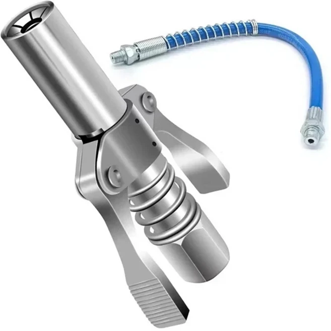 그리스 건 커플러 팁 NPTI/8 어댑터 브레이크 오일 교환 도구 10000PSI 고압 그리스 커플러 노즐 자동차 수, 02 Coupler and Hose