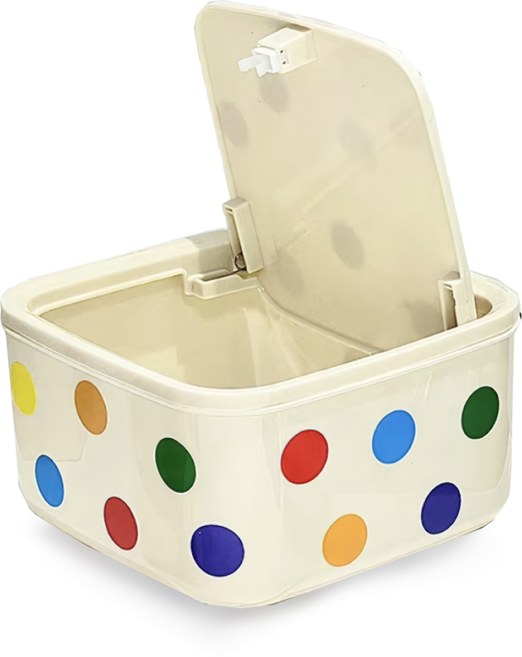 리리월드 귀여운 원터치 캡슐 세제 보관함, 1개, 소형 크림