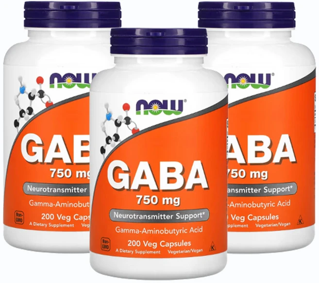 나우푸드 가바 750mg 200식물성 캡슐, 200캡슐, 3개 - 쿠팡