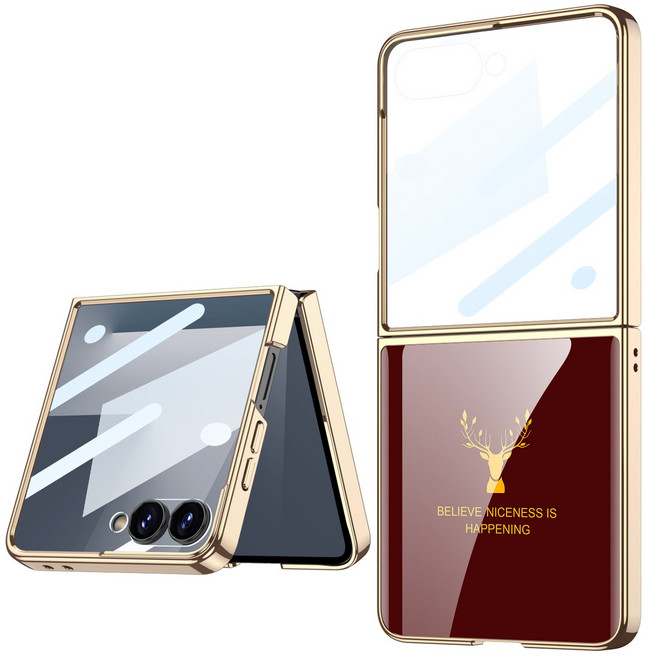 디바이스풀 갤럭시 z플립7 액정커버형 명품 강화유리 대리석 케이스