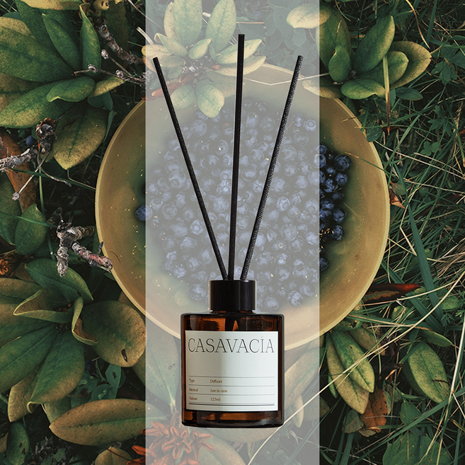카사바시아 백화점 명품 디퓨저 방향제, 1개, 125ml, 블랙베리 앤 베이