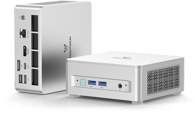 미니스포럼 AMD 라이젠7 8745H&Radeon 780M UM870 Slim 미니PC 트리플 디스플레이 지원 고성능 사무/엔터테인먼트, 윈도우 11 프로, 1TB, 32GB, 실버