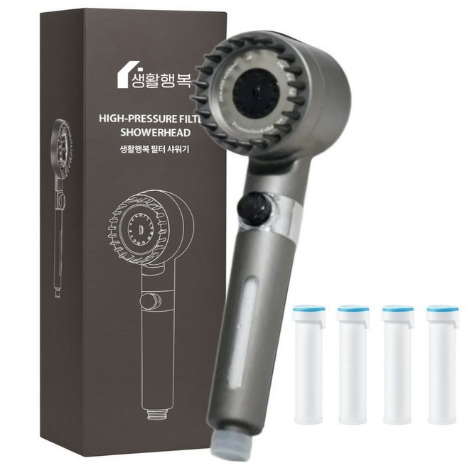 생활행복 고압 수압상승 필터 샤워기 헤드, 샤워기헤드, 1개