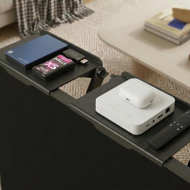 모니터 TV 상단 수납 선반 셋탑박스 거치대 각도조절, 1개, 소형