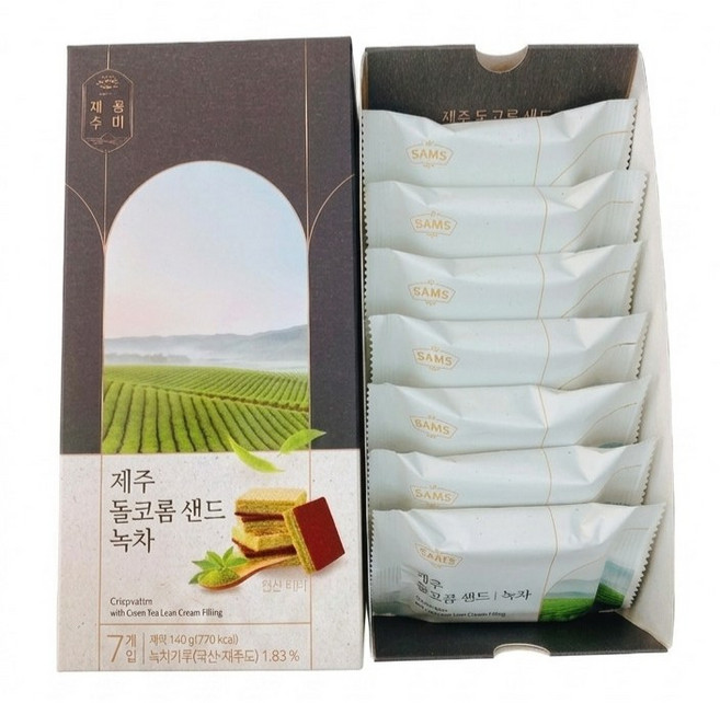 쏭제주 제주 돌코롬 샌드 녹차, 140g, 3세트