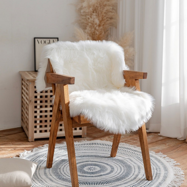 플랑드르 인조 에코퍼 양털 양모 물결 러그