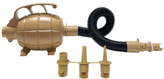 에어프렌즈 프리미엄 캠핑 수류탄 전동 펌프 에어펌프 600W, 수류탄펌프 베이지, 1개