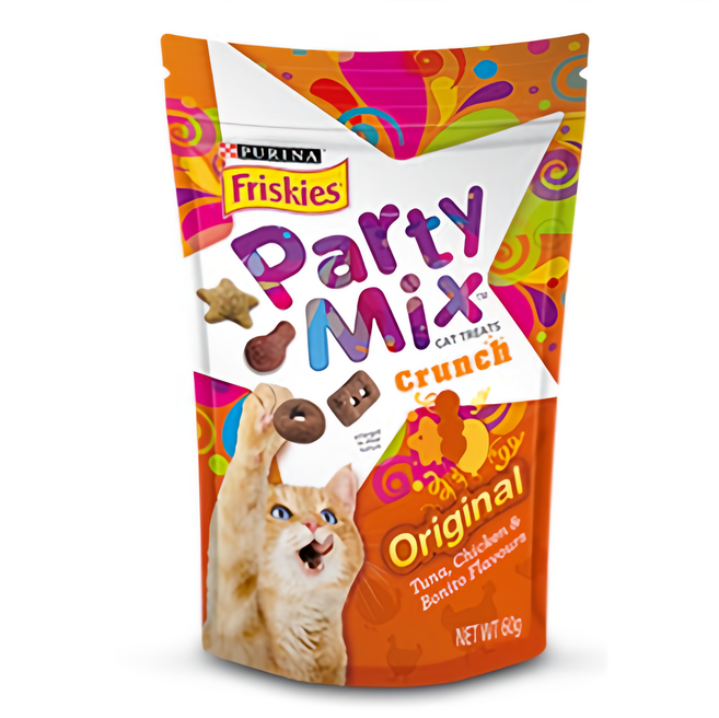 喜躍 Friskies 貓 Party Mix 香酥餅 經典原味 60g, 1個, 【橘】經典原味
