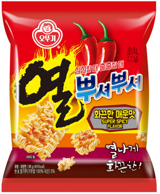 오뚜기 열뿌셔뿌셔 화끈한 매운맛, 4개, 90g