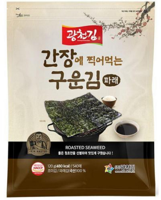 무조미 구운파래김 광천 120g, 1개