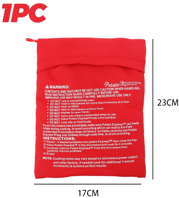 재사용 전자레인지 감자 가방 조리기 파우치 세탁 패브릭 베이킹 옥수수 고구마 요리용 주방 도구, 01 1PC