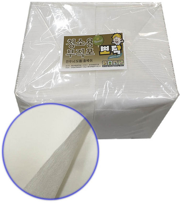 뽀닥깨닥또닥 뽀닥 청소용부직포 행주로 물걸레로 고급형 건습식 도톰민무늬크로스 300X230 100장, 1개