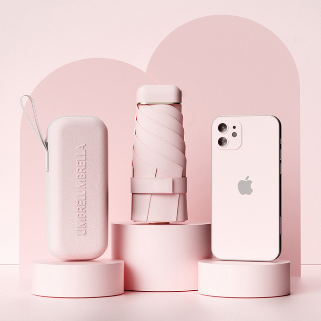 리빙쉘 자외선 UV 차단 접이식 6단 양산 우산 케이스 포함