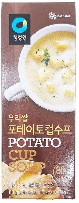 청정원 신 우리쌀 포테이토컵수프, 60g, 1개