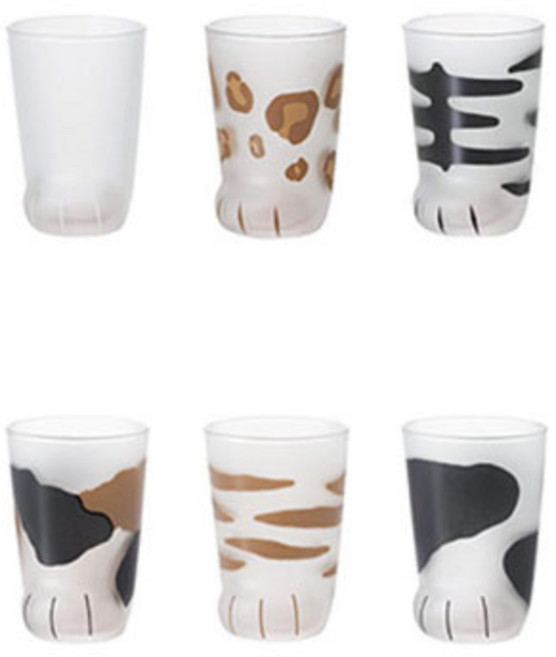 코코네코 고양이발 유리컵 230ml (아기고양이), CLEAR(무지), 1개