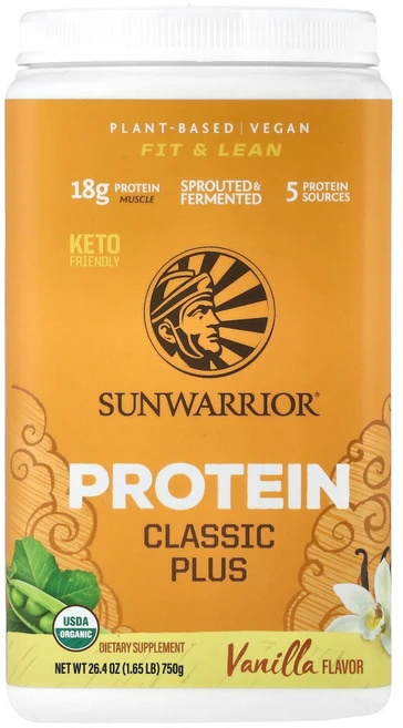 썬워리어 클래식 플러스 프로틴 식물성 단백질 바닐라 향 750g(1.65lbs), 1개, 750g - 쿠팡