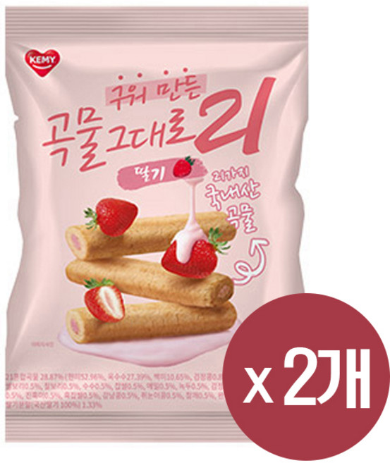 구워만든 곡물그대로 21곡 딸기, 150g, 2개