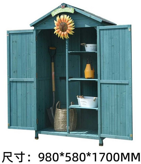 야외 간이 창고 농기구 보관함 조립식 수납장 캐비닛 옥상 케터 방수, A타입 다크 그린