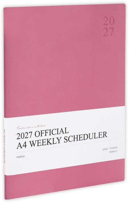 인디고 2027 오피셜 A4 빅 위클리 업무용 스케줄러 다이어리, 블러썸, 1개