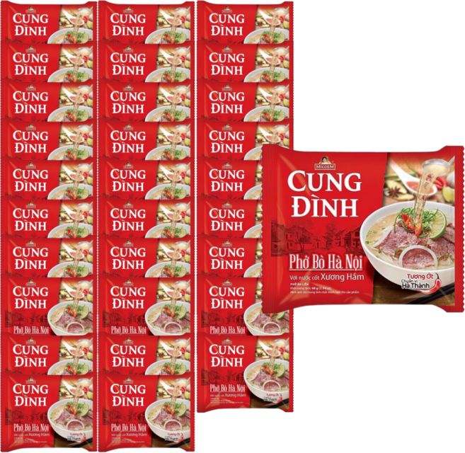 베트남 판매 1위 Cung Dinh Pho 쿵딘 소고기 쌀국수 봉지 라면 68g x 30개