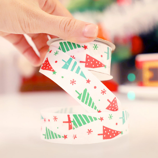 크리스마스 선물 포장 용품 BEST, 1개, 19.크리스마스 리본 포장끈 9m (1.화이트트리)
