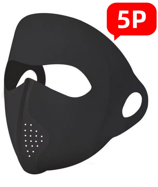 하임하이 5P 풀페이스 자외선차단 쿨링 마스크 여성 여름 골프 등산 라이딩, 5개, 블랙