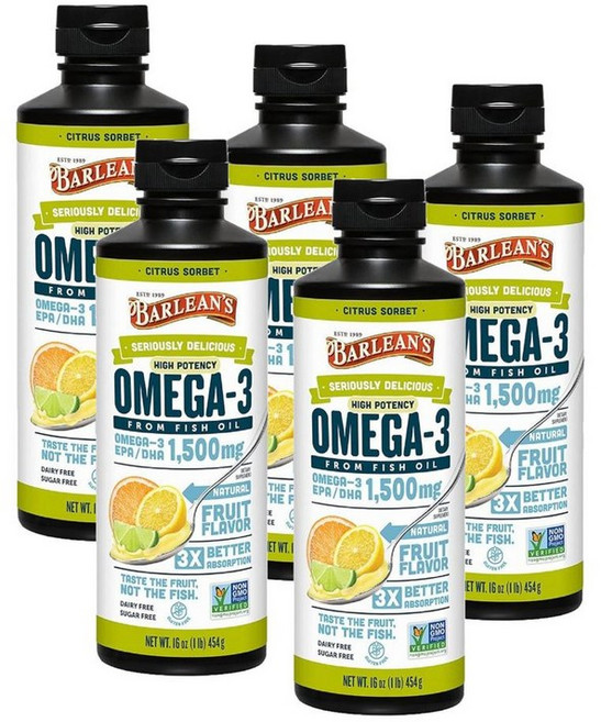 발린스 액상 오메가3 시트러스 셔벗 Barleans Citrus Sorbet Omega3 Fish Oil, 5개, 454g