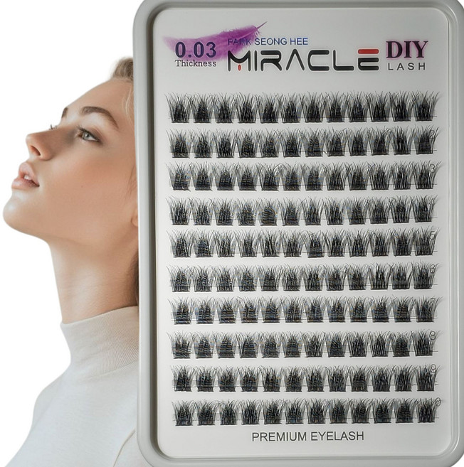 미라클래쉬 부분 속눈썹 세계최초 두께의 세계적인 기술력이 집약된 자연스러운 초경량 아이래쉬 E1 9-16mm, 1개, 10mm