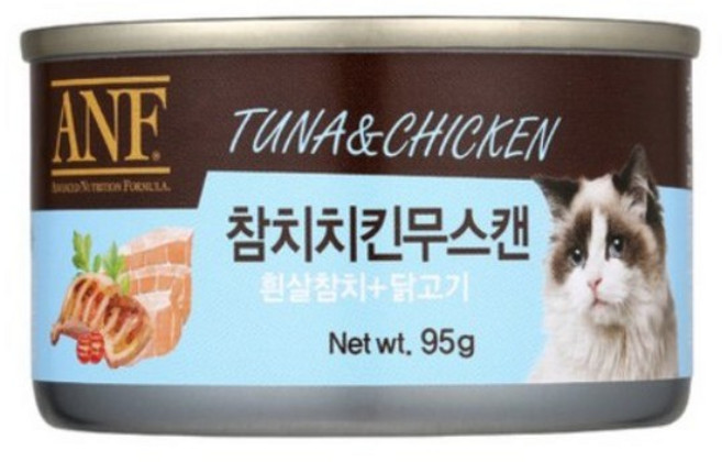 ANF 캔 고양이 간식 참치치킨무스 95g x 24개, 혼합맛(참치/치킨)