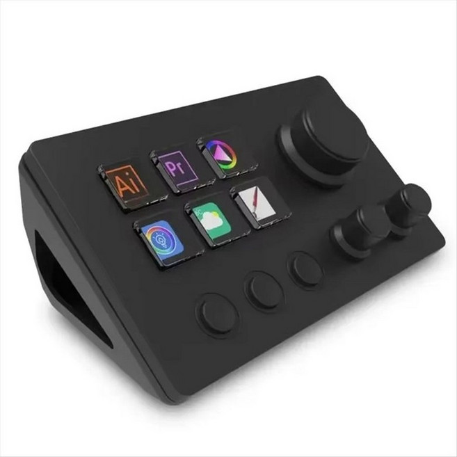 StreamDeck 글로벌 버전 스트림 데크 스크린 노브 데스크탑 통합 콘솔 라이브 편집 디자인 미니 비주얼 키패드, 검은색, A11
