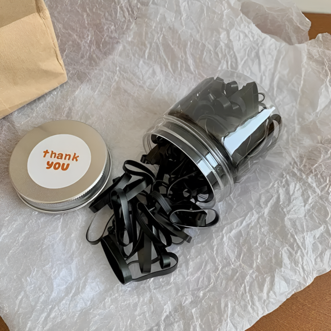 두껍고 짱짱한 고탄력 일회용 고무줄 헤어끈 120p 세트