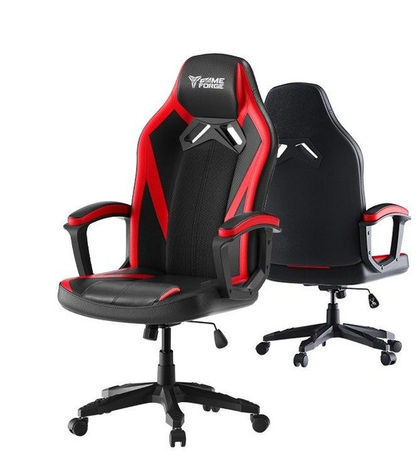 GAME FORGE 人體工學高背電腦椅 可調節辦公椅, 黑紅拼色