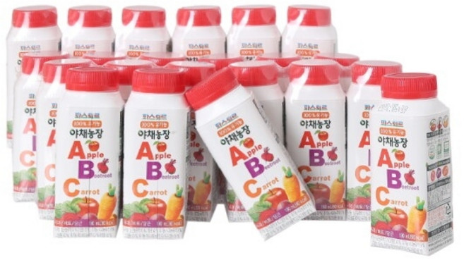 파스퇴르 유기농 야채농장ABC 24입 다이어트 건강음료, 파스퇴르 유기농 야채농장 24입, 190ml, 24개