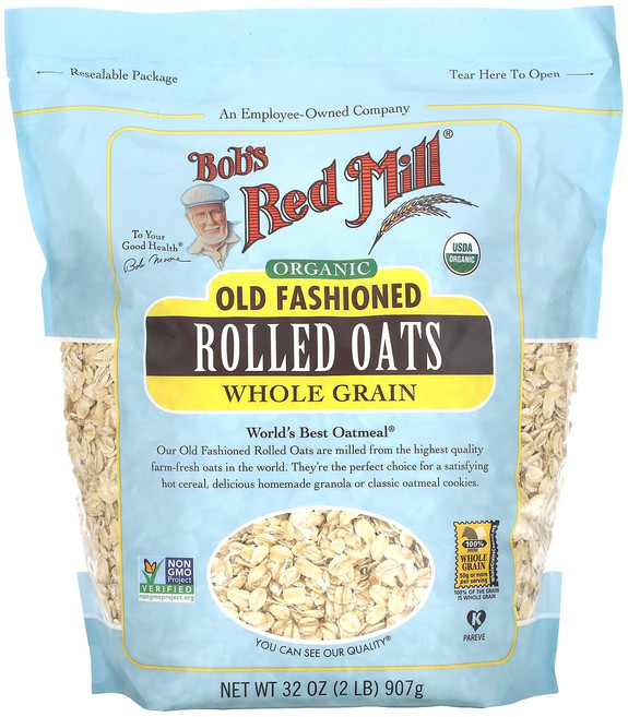 Bob's Red Mill 유기농 올드 패션 롤드 오트 통곡물 907g(32oz), BobsRedMill유기농올드패션롤드오트통곡물907g3, 907g, 1개