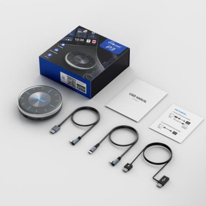 카플레이 애플 호환형 OTTOCAST P3 OttoAibox CarPlay AI Box 무선 안드로이드 자동 스마트 TV 박스 자동차 액세서리 벤츠 아우디 기아 현대 폭스바겐 도요, Eurasian version, 1개