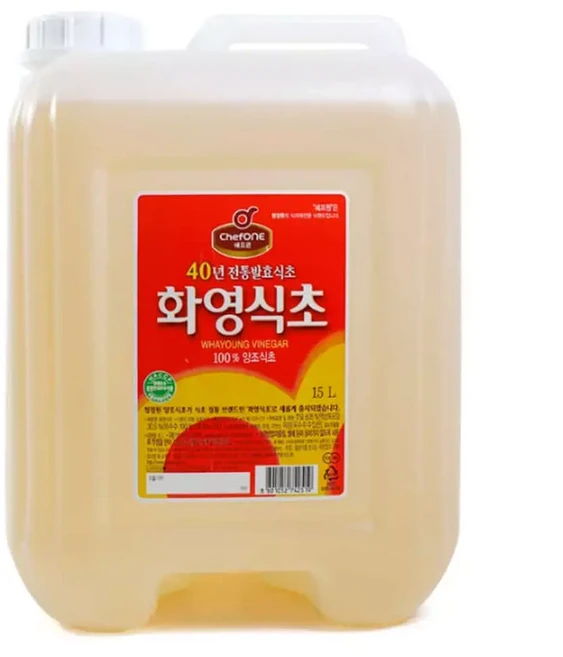 청정원 쉐프원 화영식초 업소용 양조식초 말통 15리터, 1개, 15L