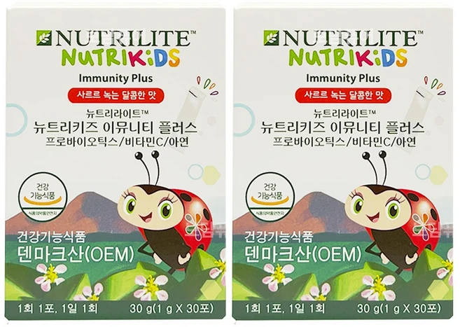 암웨이 어린이 유산균 뉴트리키즈 이뮤니티 플러스 30g 2세트+포켓물티슈 증정 - 쿠팡
