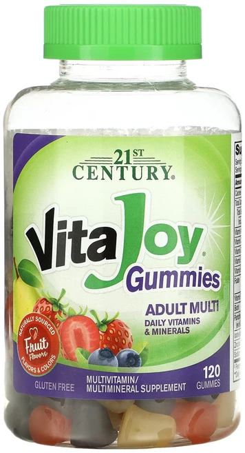 몸관리하세요 겨울입니다 21st Century VitaJoy® 성인용 종합비타민 구미젤리 과일 맛 구미젤리 120개 특별관리진행, 21st Century VitaJoy 구미젤..., 1개, 120정 - 쿠팡