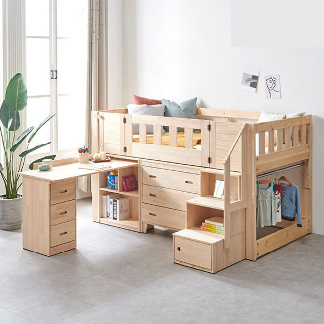 엘엔에스가구 UV코팅 코코 벙커침대 성인벙커침대/2층벙커침대/책상형벙커침대/유아동벙커침대, 정면