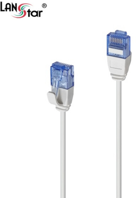 (LANStar) CAT.6A UTP 랜케이블 슬림형 LS-6AUTP-1M (다이렉트/연선) (그레이/1m), 1개