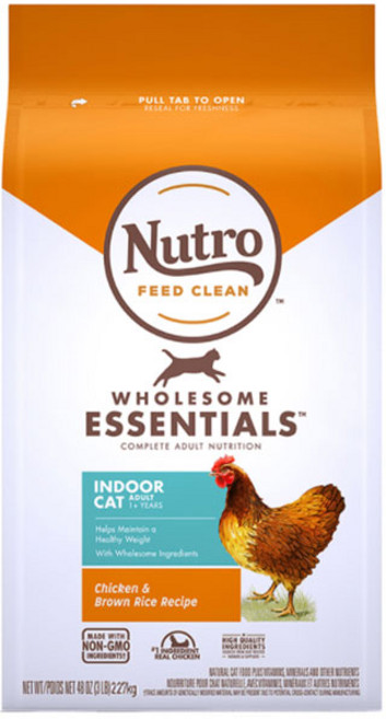 뉴트로 1세 이상 고양이 닭고기와 현미 기능성 사료, 헤어볼, 2.27kg, 1개