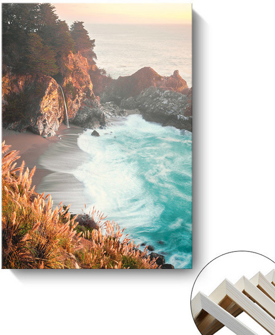 風景裝飾畫 現代簡約海景壁畫 北歐民宿公寓掛畫, 內框畫01,30x40cm, 1個