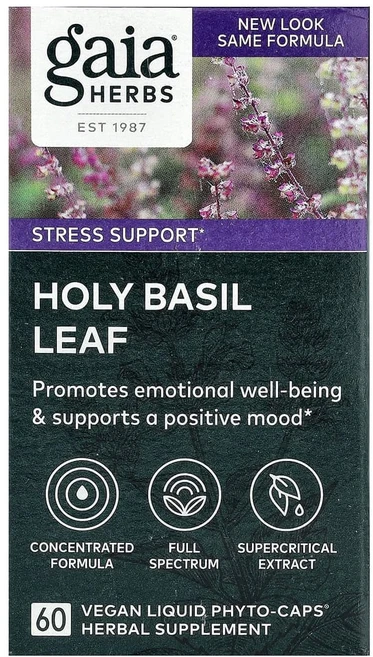 가이아허브 홀리바질 잎 비건 Liquid Phyto-Caps 60정, 1개 - 쿠팡