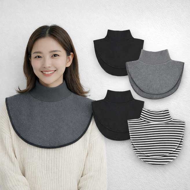 니즈백 목만있는 목토시 넥워머 페이크 목폴라 4개 세트