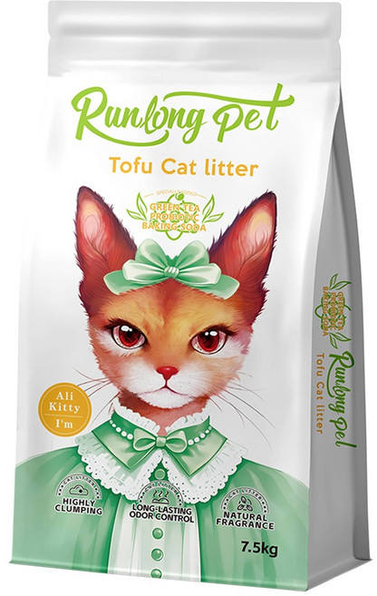 고양이 모래 두부모래 응고형극세사입자1.5mm, 녹차, 1개, 20L