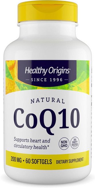 헬시오리진스 CoQ10 200mg 소프트젤 글루텐 프리 무설탕, 1개, 60정