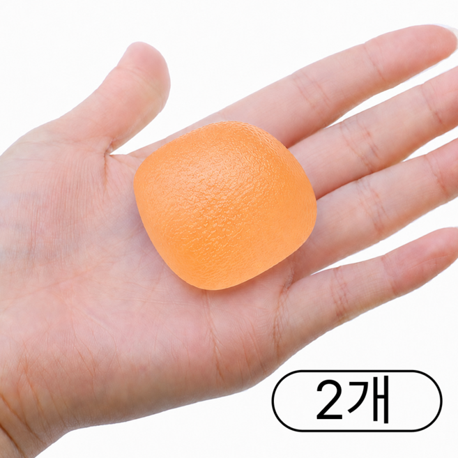 헬로핏 KC인증 집중력 향상 손근육 강화 스트레스볼 미니 중형 대형, 2개, 53g, 오렌지