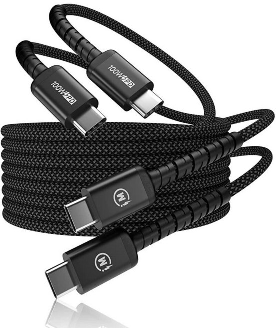 Imuto USB C to 케이블 (2m(6.6피트) 2팩) 100W 고속 충전 브레이디드 아이폰 15/15프로/15플러스/15프로맥스 맥북 프로 2020 아이패드 에어 4, 블랙