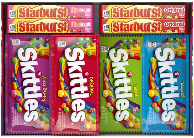 스키틀즈 스타버스트 쫄깃한 사워 캔디 팩 30개입, 30 Count