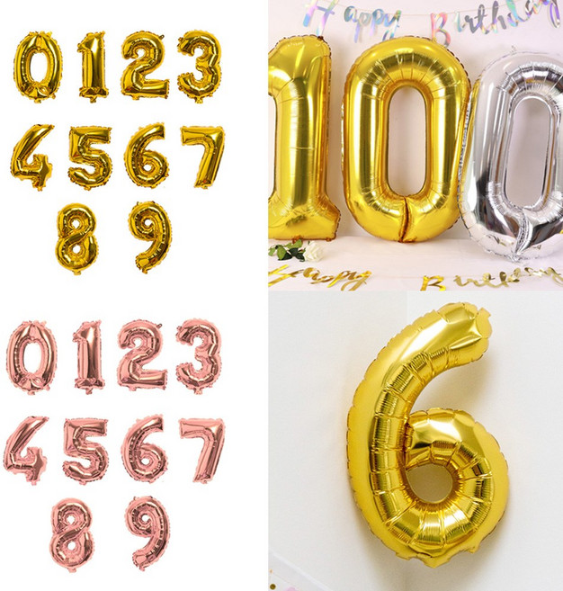 브로키 숫자풍선 소사이즈 은박풍선 기념일 이벤트 풍선용품 파티소품, 숫자풍선(소)_로즈골드5, 1개